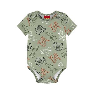 Body Masculino Bichos Verde Folha