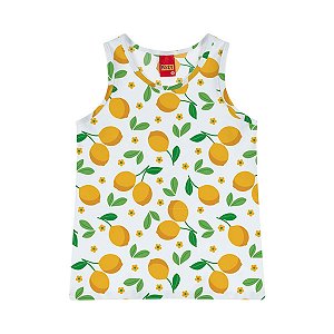 Regata Cotton Estampa Limão Branco