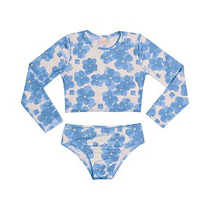 Conjunto Cropped Blusa e Tanga Malha Proteção UV