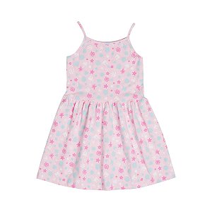 Vestido Alça Estampado Cotton