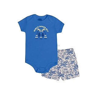 Conjunto Frases Body Ribana 100% e Bermuda Malha