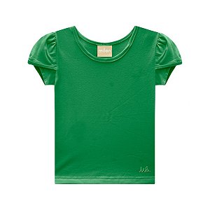 Blusa Manga Curta Cotton Básica Verde