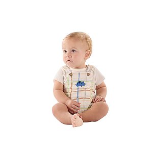 Conjunto Body com Jardineira Suedine Off White