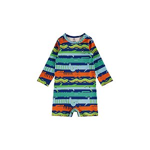 Macaquinho Manga Longa Malha UV FPS+50 Azul Marinho