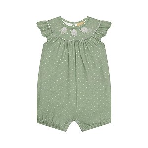 Macaquinho Cotton Flores Verde Chá