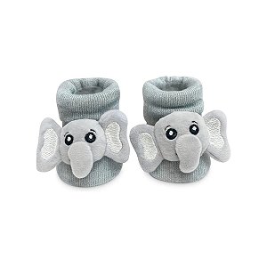 Meia Sapatinho Antiderrapante com Elefantinha