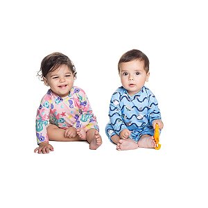 Macacão Bebê Unissex Malha Proteção UV