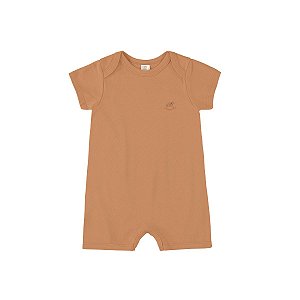 Macaquinho Bebê Manga Curta em Suedine