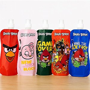 Garrafa Squeeze Flexível Angry Birds Infantil - Cores Sortidas