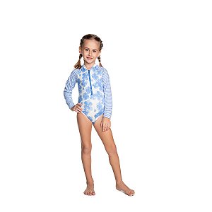 Maiô Manga Longa com Zíper Proteção UV