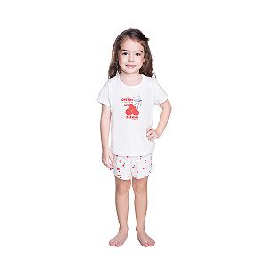 Pijama Cherry Dreams Blusa e Shorts Malha