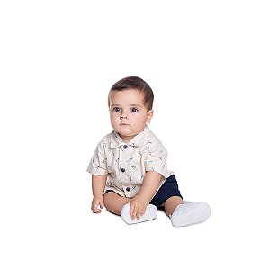 Conjunto Fly Camisa Linho e Bermuda Piquet