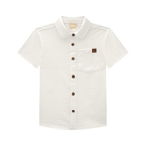 Camisa em Malha Trabalhada Off White