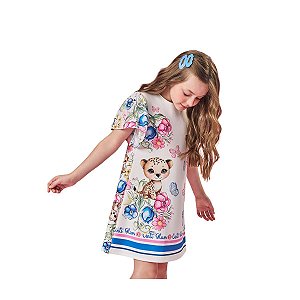 Vestido Infantil Casual Oncinha Off White