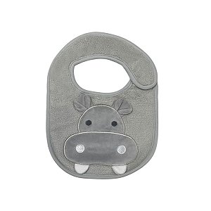 Babador Power Sec Animado Hipopótamo Cinza