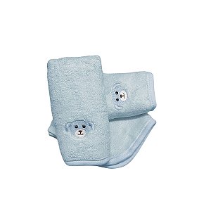 Kit Babita Power Sec com 3 Babadores Cachorrinho Azul