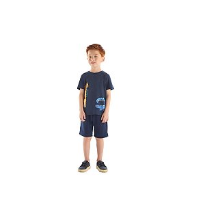 Conjunto Infantil Camiseta e Bermuda em Algodão