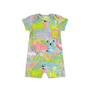 Macaquinho Suedine Premium Bichos Verde