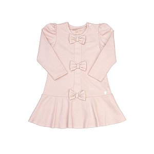 Vestido Manga Longa em Malha Ponto Roma Rosa