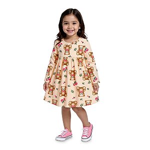 Vestido Meia Malha Bege