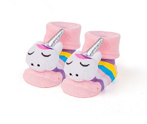 Meia Sapatinho Antiderrapante com Unicórnio