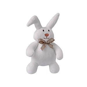 Coelho Mini de Pelúcia Branco para Cesta de Páscoa