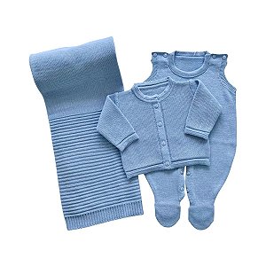 Saída Maternidade Tricot 3 Peças Modelo Urbano – Cores Diversas