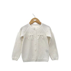 Casaco Infantil Tricot Raglan Premium Off White