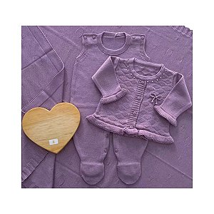 Saída Maternidade Tricot 3 Peças Modelo Encanto – Cores Diversas