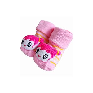 Meia Sapatinho Antiderrapante Bonequinha Rosa