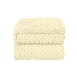 Cobertor Bebê Plush Dupla Face com Sherpa - Cores Diversas
