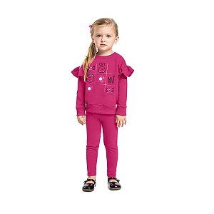 Conjunto Blusão e Legging em Molecotton Pink