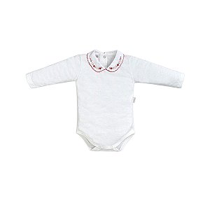 Body Gola Bordada Manga Longa Branco