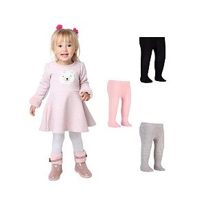 Meia Calça Bebê Fio 80 em Algodão Cores Diversas