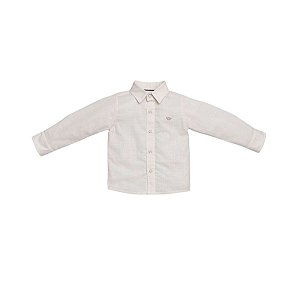 Camisa Manga Longa Maquinetado Bege