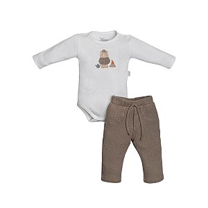 Conjunto Body e Calça Malha Tricot Verde