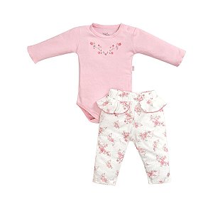 Conjunto Body Manga Longa e Calça Malha Anarruga