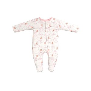 Macacão Longo Menina Estampado com Botão Magnético