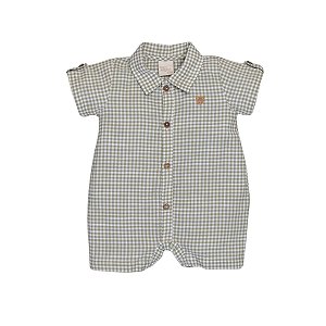 Macacão Curto Maquinetado Xadrez Verde