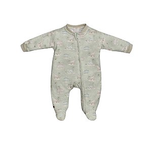 Macacão Longo Zíper Suedine