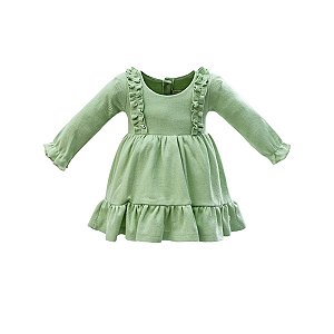 Vestido Manga Longa Malha Trabalhada