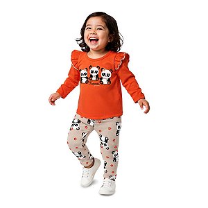 Conjunto Blusa Meia Malha e Leggin em Cotton