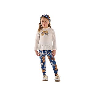 Conjunto Blusa e Legging em Cotton Off White
