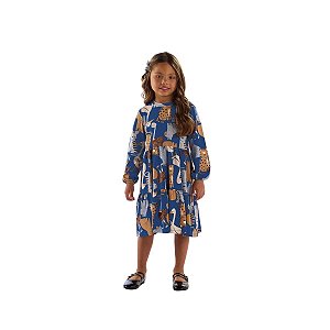 Vestido em Cotton Azul Escuro