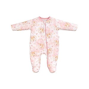 Macacão Longo Menina com Ziper Estampado