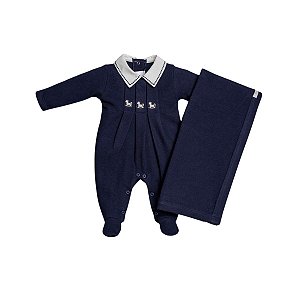 Saída Maternidade com Manta Malha Tricot
