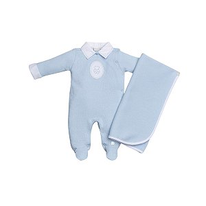 Saída Maternidade com Manta Malha Tricot