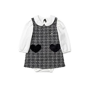 Vestido Body em Tweed em Algodão com Elastano Preto