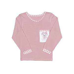 Pijama em Malha  Light Touch Viscose com Elastano Rosa
