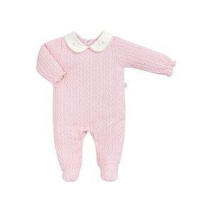 Macacão Longo Bordado Malha Tricot